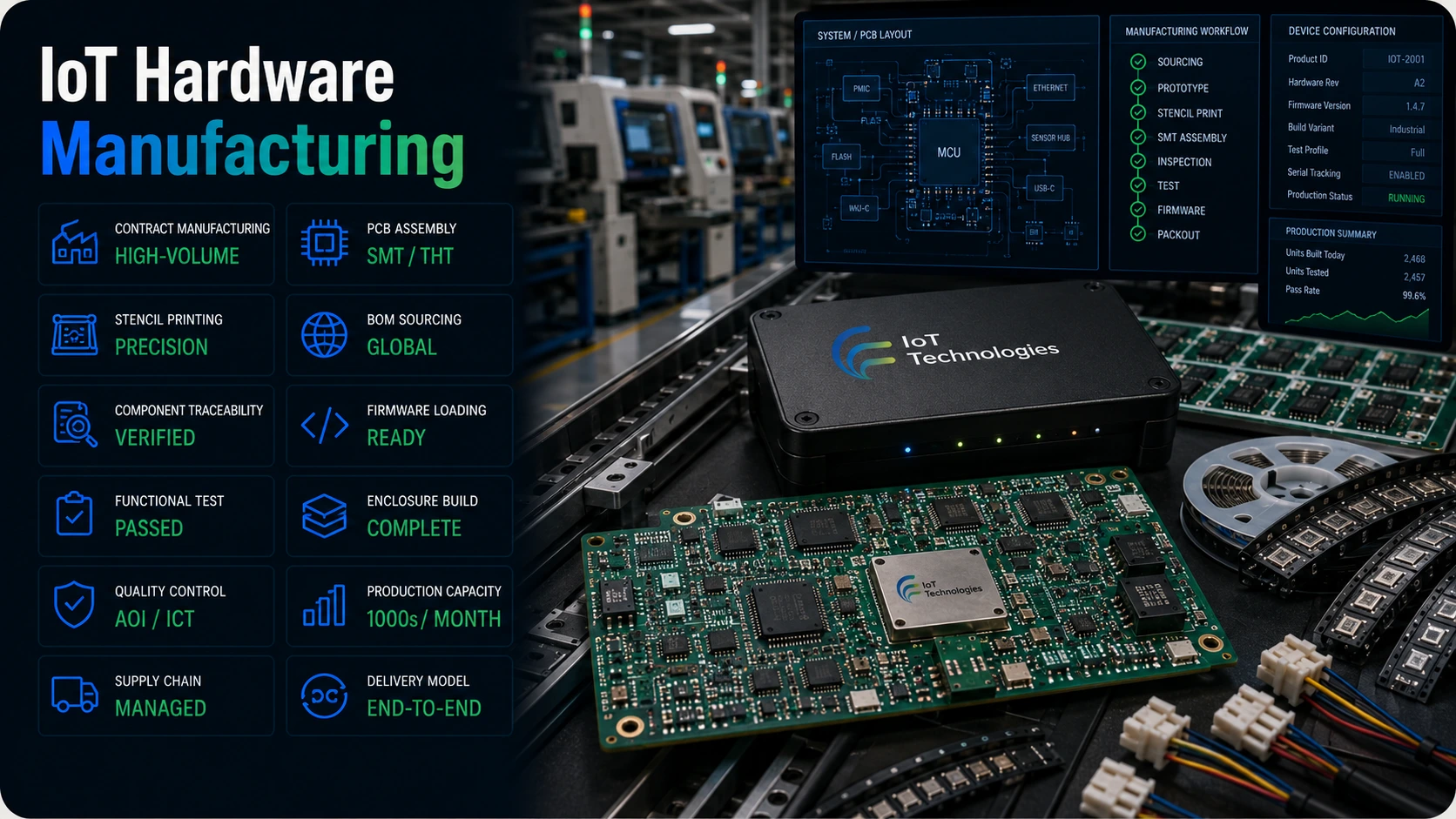 IoT Technologies hardware manufacturing — UK design and build of low-power monitoring devices