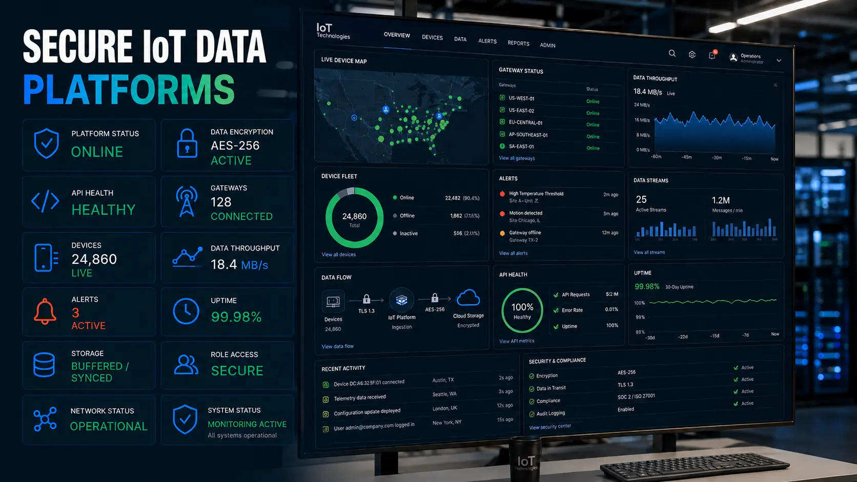 IoT Technologies secure IoT data platform — encryption, access control and audit logging